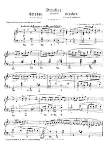 No.10 October (Autumn Song): For piano by Pyotr Tchaikovsky