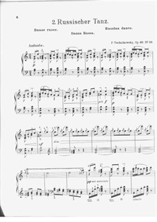Twelve Pieces , TH 138 Op.40: No.10 Danse russe (Russian Dance) by Pyotr Tchaikovsky