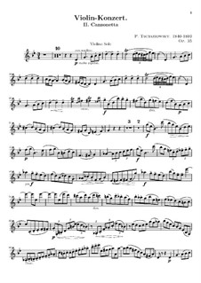 Concerto for Violin and Orchestra in D Major, TH 59 Op.35: Movement II – solo part by Pyotr Tchaikovsky