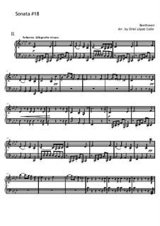 Sonata for Piano No.18 'The Hunt', Op.31 No.3: Movement II by Ludwig van Beethoven