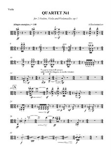 String Quartet No.1, Op.1: Viola part by Alexey Krasheninnikov