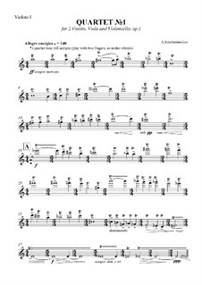 String Quartet No.1, Op.1: Violin I part by Alexey Krasheninnikov
