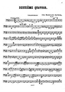 Piano Quartet No.2 in F Minor, Op.2: Cello part by Felix Mendelssohn-Bartholdy