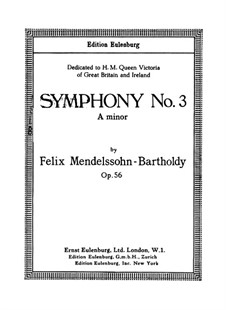 Symphony No.3 in A Minor 'Scottish', Op.56: Full score by Felix Mendelssohn-Bartholdy