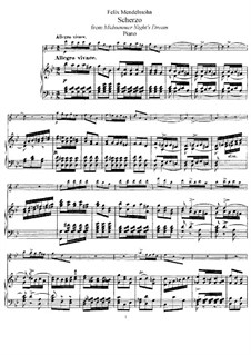 Scherzo: For flute and piano by Felix Mendelssohn-Bartholdy