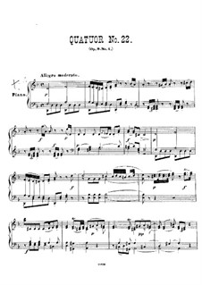 String Quartet No.11 in D Minor, Hob.III/22 Op.9 No.4: Version for piano by Joseph Haydn