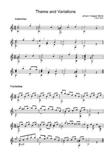 Little Variation: For guitar (high quality sheet music) by Johann Kaspar Mertz