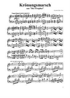 Le prophète (The Prophet): Coronation March, for Piano by Giacomo Meyerbeer