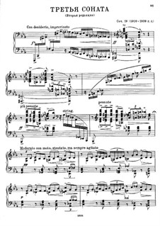 Sonata No.3, Op.19: For piano by Nikolai Myaskovsky