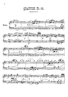 String Quartet No.36 in B Flat Major, Hob.III/44 Op.50 No.1: Version for piano by Joseph Haydn