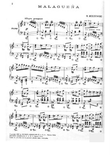 Boabdil, Op.49: Ballet Music. No.1 Malagueña, for piano by Moritz Moszkowski
