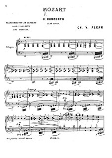Concerto for Piano and Orchestra No.20 in D Minor, K.466: Arrangement for piano by Wolfgang Amadeus Mozart