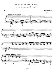 Twelve Etudes for Left Hand, Op.92: Etude No.3 by Moritz Moszkowski