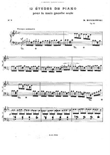 Twelve Etudes for Left Hand, Op.92: Etude No.9 by Moritz Moszkowski