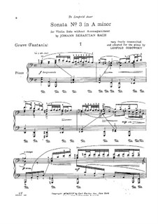Sonata for Violin No.3 in C Major, BWV 1005 by J.S. Bach on MusicaNeo