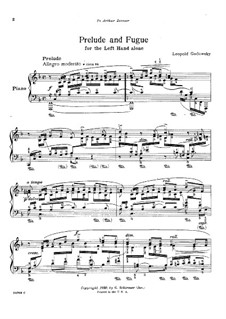 Prelude and Fugue for the Left Hand Alone: For a single performer by Leopold Godowsky