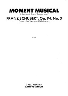 Six Musical Moments, D.780 Op.94: Musical moment No.3. Version by Godowsky by Franz Schubert