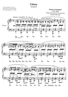 Litany, D.343: For piano by Franz Schubert