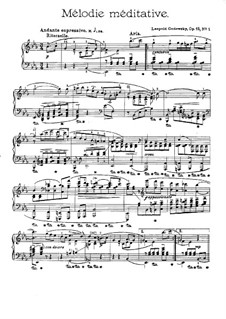 Pieces for Piano, Op.15: No.1 Mélodie méditative by Leopold Godowsky