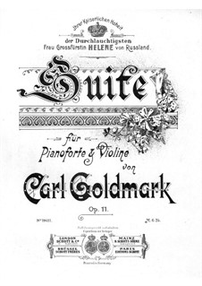 Suite for Violin and Piano No.1, Op.11: Score by Karl Goldmark