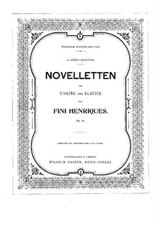 Novellettes for Violin and Piano, Op.26: Score by Valdemar Fini Henriques