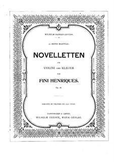 Novellettes for Violin and Piano, Op.26: Solo part by Valdemar Fini Henriques