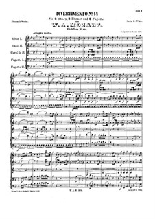 Divertissement in B Flat Major, K.270: Full score by Wolfgang Amadeus Mozart