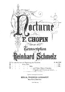 Nocturnes, Op.27: No.2, for string quintet – violin II part by Frédéric Chopin