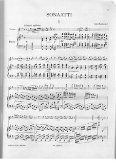 Sonata in E Minor for Violin and Piano, Op.1: Score by Toivo Kuula
