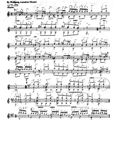 Rondo alla turca: For guitar by Wolfgang Amadeus Mozart