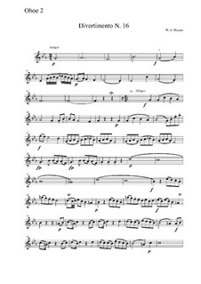 Divertissement in E Flat Major, K.289: Movement I – oboe II part by Wolfgang Amadeus Mozart