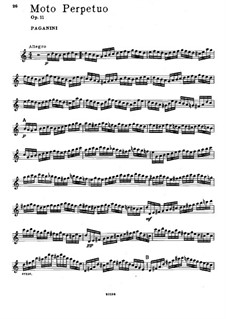 Moto Perpetuo for Violin and Piano in C Major, Op.11: Solo part by Niccolò Paganini
