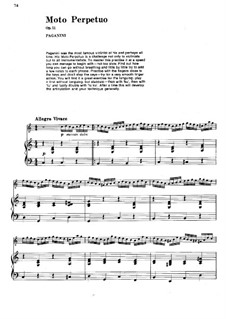 Moto Perpetuo for Violin and Piano in C Major, Op.11: Score by Niccolò Paganini