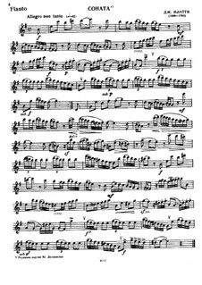Sonata for Flute and Piano: Solo part by Giovanni Benedetto Platti