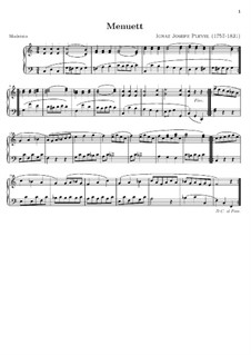 Minuet: For piano by Ignaz Pleyel