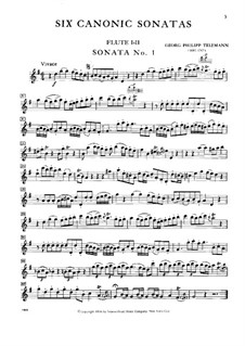 Six Canonic Sonatas for Two Flutes or Two Violins, TWV 40:118-123: Complete set by Georg Philipp Telemann
