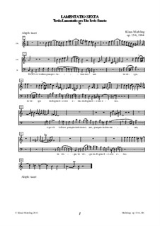 Lamentatio, Op.15: Sexta (Stimmen) by Klaus Miehling