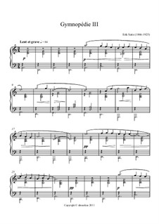 No.3: For piano by Erik Satie