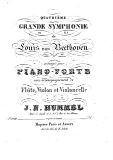 Symphony No.4, Op.60: Version for flute, violin, cello and piano by Ludwig van Beethoven