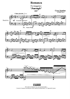 Romance in f major for piano, CS106 No.2: Romance in f major for piano by Santino Cara
