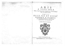 Arie a voce sola: Arie a voce sola by Loreto Vittori