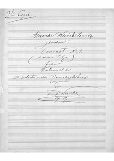 Cello Concerto No.1 in E Minor, Op.57: Score for cello and piano by Franz Neruda