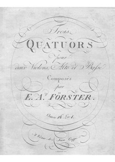 String Quartets, Op.16: String Quartets by Emanuel Aloys Förster