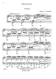 Meditation for Piano Four Hands in C Major: Parts by Leopold Godowsky