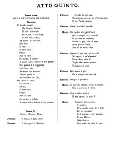 Il pomo d'oro (The Golden Apple): Act V – Libretto by Pietro Antonio Cesti