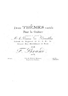 Two Themes and Variations, Op.8: For guitar by Friedrich Brand