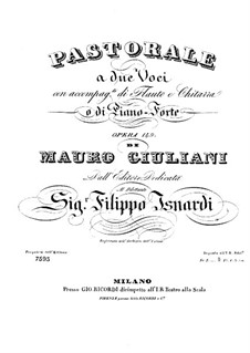 Pastorale for Voices, Guitar and Flute (or Piano), Op.149: Pastorale for Voices, Guitar and Flute (or Piano) by Mauro Giuliani