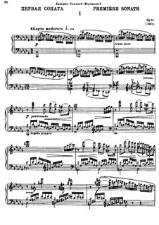 Sonata for Piano No.1 in B Flat Minor, Op.74: Movement I by Alexander Glazunov