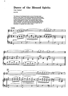 Dance of the Blessed Spirits: For flute and piano by Christoph Willibald Gluck