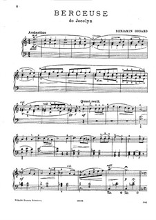 Berceuse: For piano by Benjamin Godard